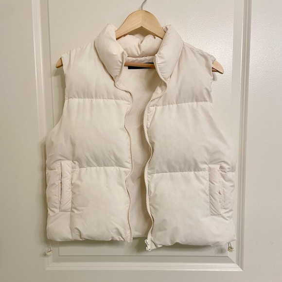 Merokeety Jackets & Blazers - Cream Colored Puffer Vest